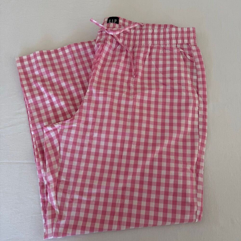 Gap Pink White Gingham Pajama Pants | Cotton Sleep Lounge Pants | Size XL | NWT